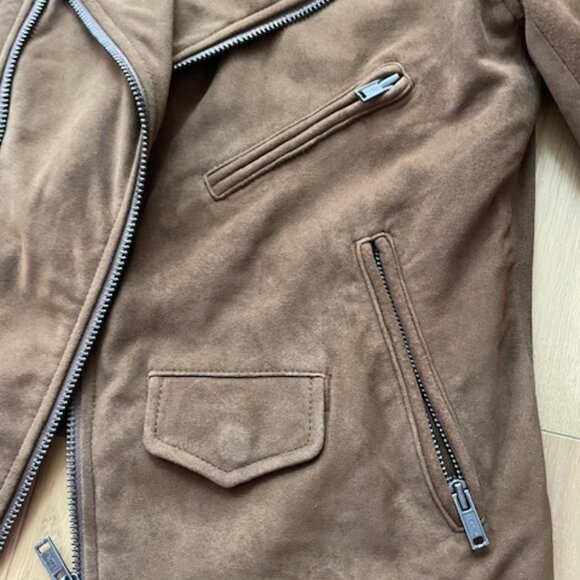 June Brown Suede Moto Jacket Size XS - Picture 5 of 8